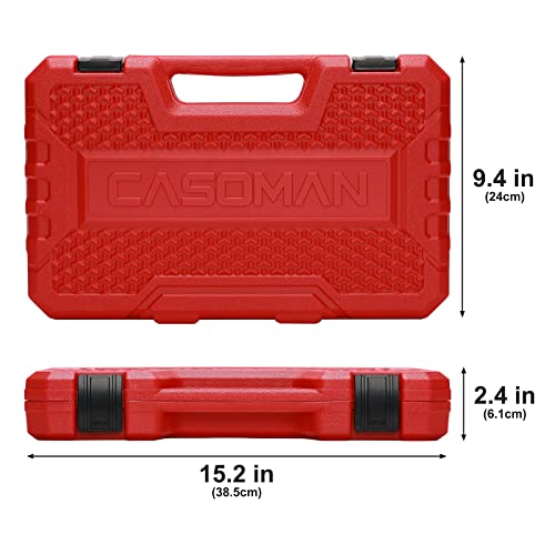 CASOMAN Impact Socket Set, 3/8" Drive, 48 Piece