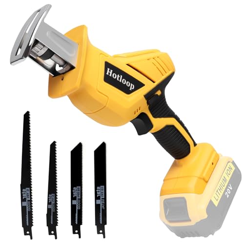 Reciprocating Saw Compatible with DeWalt 20V MAX Battery, Cordless Reciprocating Saw, 0-3000SPM Variable Speed, 4 Saw Blades for Metal and Wood Cutting (Battery Not Included)