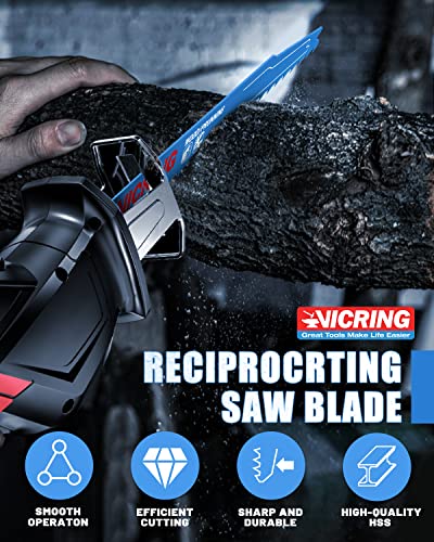 34PCS Reciprocating Saw Blade Set Sawzall Blades for Metal Wood Cutting Pruning with Organizer Pouch Saw Blades