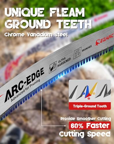 EZARC Japanese Teeth Reciprocating Saw Blade 15 Inch, Arc Edge Wood Pruning Saw Blades 6TPI for Tree Trimming, Wood Cutting, 3 Pieces