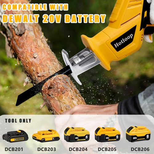 Reciprocating Saw Compatible with DeWalt 20V MAX Battery, Cordless Reciprocating Saw, 0-3000SPM Variable Speed, 4 Saw Blades for Metal and Wood Cutting (Battery Not Included)