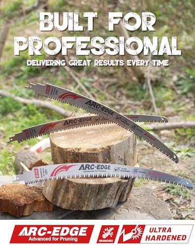 EZARC Japanese Teeth Reciprocating Saw Blade 15 Inch, Arc Edge Wood Pruning Saw Blades 6TPI for Tree Trimming, Wood Cutting, 3 Pieces