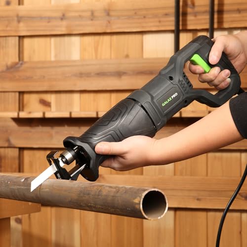 GALAX PRO 120V Reciprocating Saw, 6.0 Amp Variable Speed Corded Reciprocating Saw with1-1/8" Stroke Length, 2800RPM and 6" Max for Wood, Metal, PVC Pipe Cutting