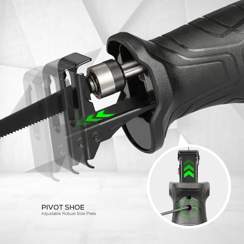 GALAX PRO 120V Reciprocating Saw, 6.0 Amp Variable Speed Corded Reciprocating Saw with1-1/8" Stroke Length, 2800RPM and 6" Max for Wood, Metal, PVC Pipe Cutting
