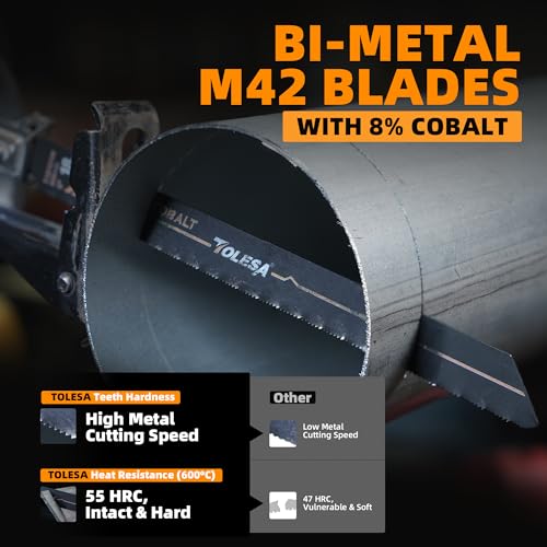 TOLESA Bi-Metal Sawzall Blades Metal Cutting 9 Inch 18 TPI, 10 Pack Reciprocating Saw Blades for Metal Pipes, Metal Profiles, Medium & Thin Sheet Metal Cutting