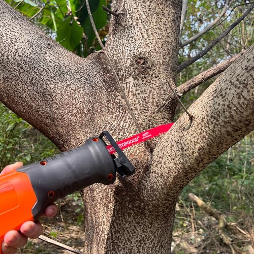 MORETOPGOOD Wood Pruning Reciprocating Saw Blades,6 Inch Saw Blades for Trees Wood Cutting, Wood Saw Blades (5 Pack/5TPI)