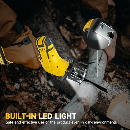 Cordless Reciprocating Saw for DeWalt 20V Battery, Sawzall Tool-Free Blade Change with 4 Saw Blade,0-3000 SPM Variable Speed for Wood/Metal/PVC Cutting, Tool Only, No Battery
