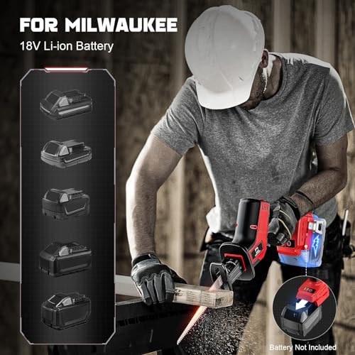 Cordless Reciprocating Saw for Milwaukee m18 18V Battery, Brushless motor, Variable Speed 0-3000 Spm,Tool Free Blade Change, 4 Saw Blades for Wood/Metal/PVC Cuts (NO Battery Included)