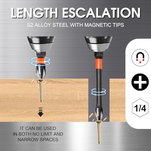 10-Pack Impact Magnetic Phillips Head Drill Bits - S2 Alloy Steel