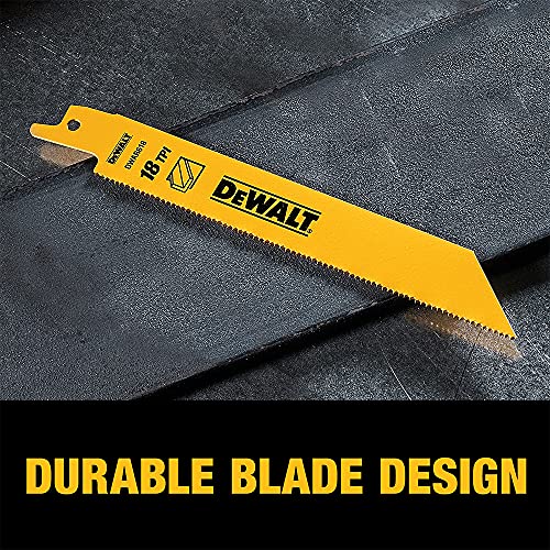 DEWALT DW4856 6pc Metal/Woodcutting Reciprocating Saw Blade Set, Metallic
