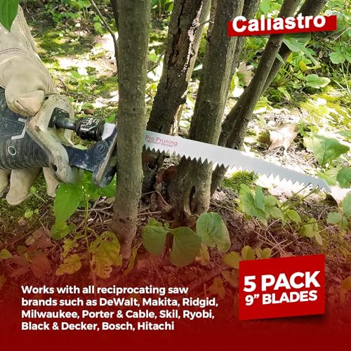 9-Inch Wood Pruning Saw Blades for Reciprocating/Sawzall Saws - 5 Pack - Caliastro