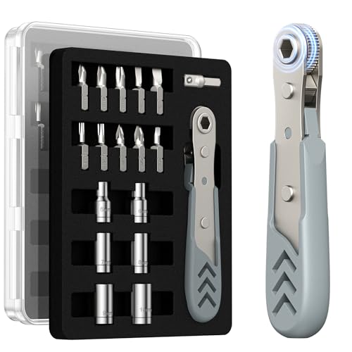 17in1 Right Angle Ratchet Screwdriver Set - Men's Gift