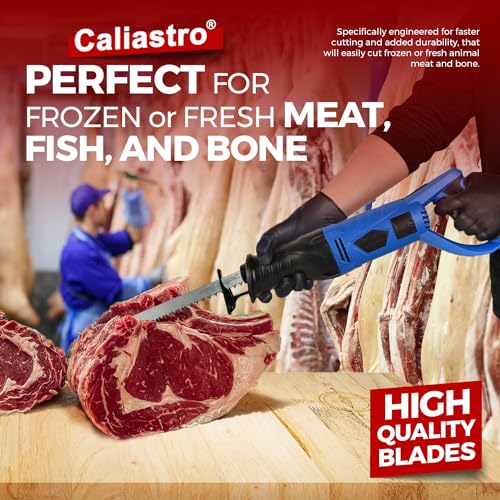 12-Inch Stainless Steel Frozen Meat Bone Cutting Saw Blades for Reciprocating and Sawzall Saws - 5 Pack - Caliastro