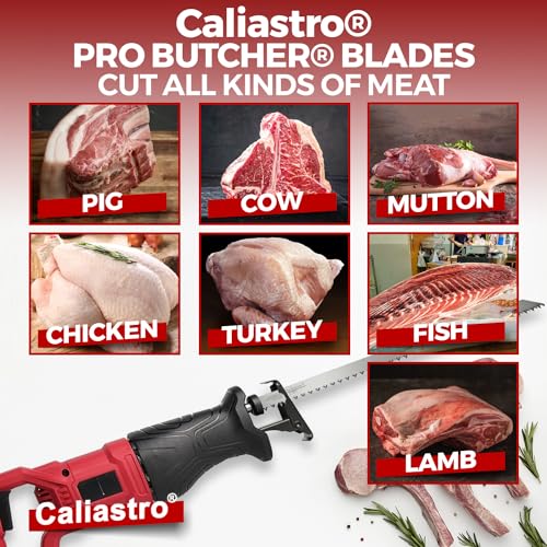 12-Inch Stainless Steel Frozen Meat Bone Cutting Saw Blades for Reciprocating and Sawzall Saws - 5 Pack - Caliastro