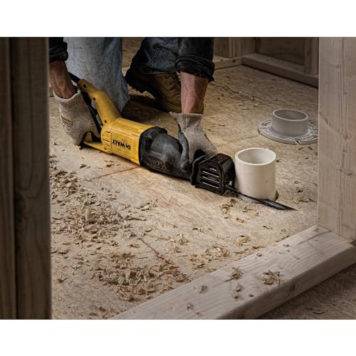 DEWALT Reciprocating Saw, 12 Amp, 2,900 RPM, 4-Position Blade Clamp, Variable Speed Trigger, Corded (DWE305)