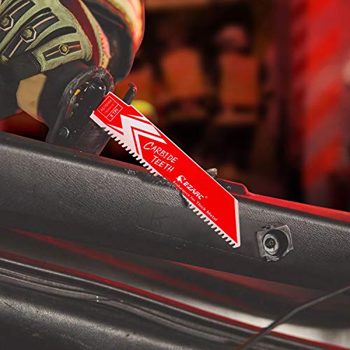 EZARC Carbide Reciprocating Saw Blade R678HM Endurance for Thick Metal, Cast Iron, Alloy Steel 6-Inch 8TPI, 3-Pack