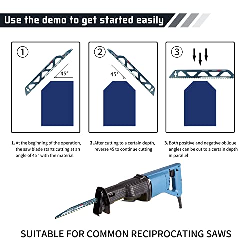 18-Inch Reciprocating Saw Blade-Demolition Masonry Wood Cutting Sawzall Pruning Blades Hard Alloy Saw Blades for Cutting Brick, Porous Concrete (455mm/18")