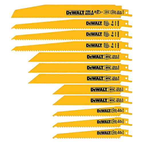 Dewalt DW4892 12-Piece Reciprocating Saw Blade Set w/ Telescoping Case