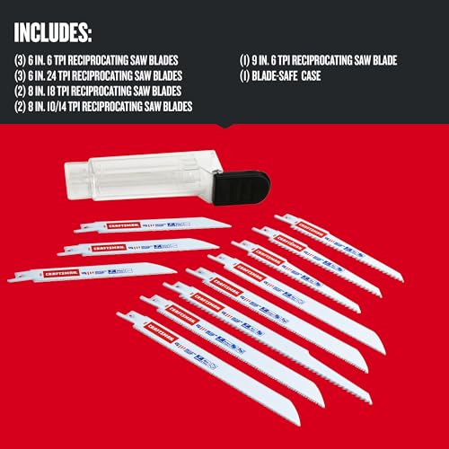 CRAFTSMAN Reciprocating Saw Blades, 11Piece Kit with Case (2058838)