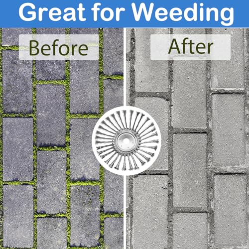 IRmm 10 Inch Unbreakable Wired Trimmer Blade for Weed Eater, Steel Wire Rotary Brush Cutter Trimmer Head, Weed Eater Head for Moss Grass Rust Removal, Paving Stone, Pavement Joints or Driveway