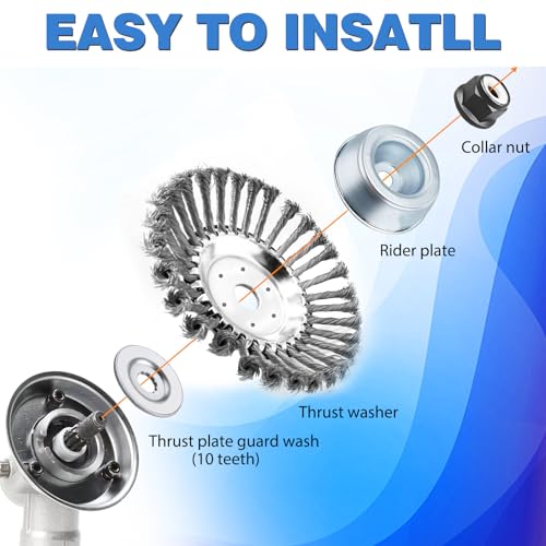 IRmm 8 Inch Unbreakable Wired Trimmer Blade for Weed Eater, Steel Wire Rotary Brush Cutter Trimmer Head, Weed Eater Head for Moss Grass Rust Removal, Paving Stone, Pavement Joints or Driveway