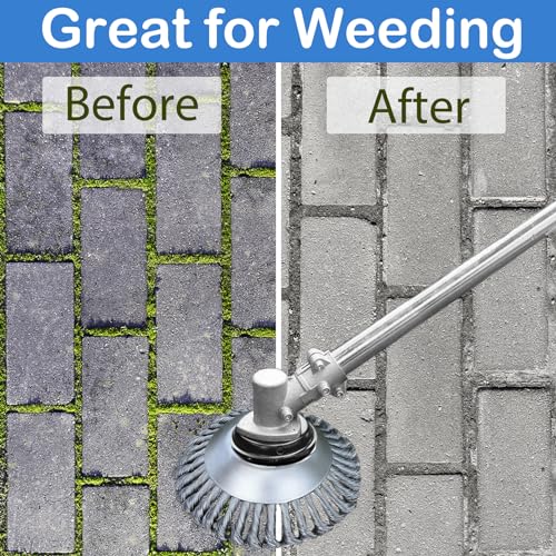 IRmm 8 Inch Unbreakable Wired Trimmer Blade for Weed Eater, Steel Wire Rotary Brush Cutter Trimmer Head, Weed Eater Head for Moss Grass Rust Removal, Paving Stone, Pavement Joints or Driveway
