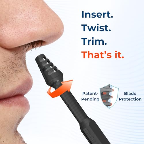 Silkslide TWIZZER, Nose Hair and Ear Hair Trimmer for Men and Women, Twist and Trim Nasal Hair Removal, German Blades, Patented Design, No Electricty or Batteries