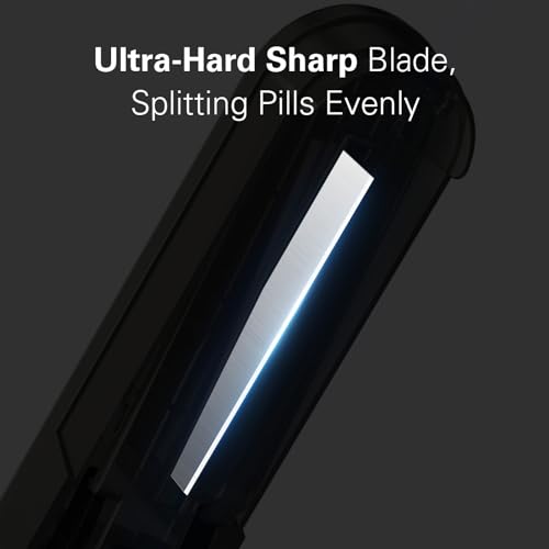ONE PIX Pill Cutter Splitter for Small and Tiny Pills, Pill Cutter for Cutting Multiple Pills at a Time in Half, Pill Cutter for Small or Large Pills with Hidden Sharp Stainless Steel Blade, Grey