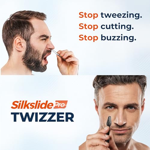 Silkslide TWIZZER, Nose Hair and Ear Hair Trimmer for Men and Women, Twist and Trim Nasal Hair Removal, German Blades, Patented Design, No Electricty or Batteries