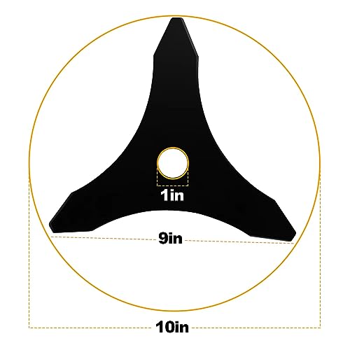 Iswawo Steel Trimmer Weed Eater Head 10 inch 3 Teeth, Heavy Duty Carbon Blade Adapter Attachment Brush Cutter - Blades for 20mm or 25.4mm - Compatible with Husqvarna, Stihl, Ego, Echo (2 Sets)