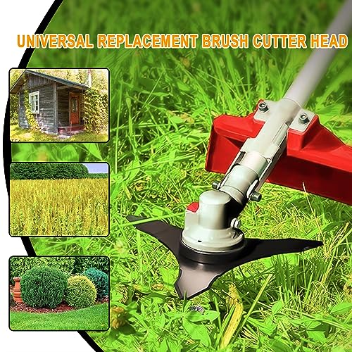 Iswawo Steel Trimmer Weed Eater Head 10 inch 3 Teeth, Heavy Duty Carbon Blade Adapter Attachment Brush Cutter - Blades for 20mm or 25.4mm - Compatible with Husqvarna, Stihl, Ego, Echo (2 Sets)