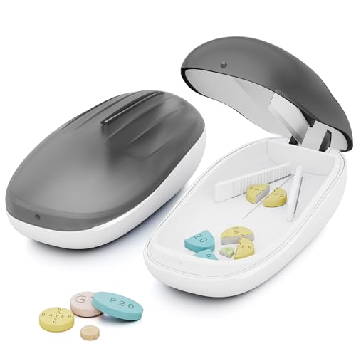 TookMag Pill Cutter Splitter for Small and Tiny Pills, Pill Cutter for Small or Large Pills, Pill Splitter with Stainless Steel Cutting Blade, 1 Pack