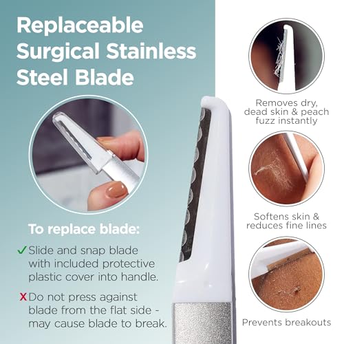 StackedSkincare - Dermaplaning Kit for Face Exfoliation, With 3 Replaceable Dermaplaning Blades & 3 Precision Dermaplaning Blades, Instantly Softer and Smoother Skin, No Brush or Scrub Needed, 7 Count