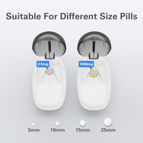 TookMag Pill Cutter Splitter for Small and Tiny Pills, Pill Cutter for Small or Large Pills, Pill Splitter with Stainless Steel Cutting Blade, 1 Pack