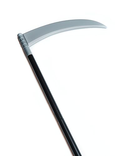 Happy Hippo Grim Reaper Scythe Prop for Halloween; Adult or Kids Grim Reaper Costume Accessories, Faux Scythe Blade & Adjustable Handle; Grim Reaper Sickle Toy