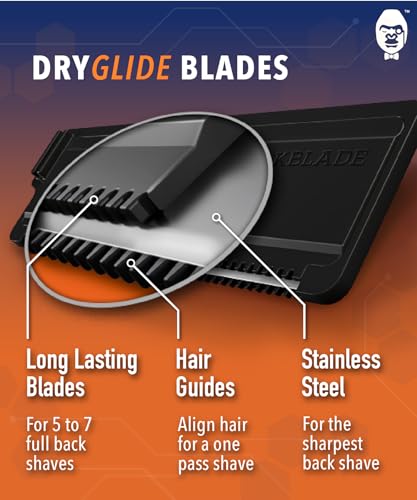 BAKblade 2.0 Refill Cartridges Bundle - Back Hair & Body Shaver Refill Replacement Cartridges. Extra-Wide Wet or Dry Disposable Razor Blades (6 Blades)