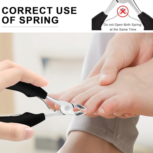 FACEMADE Toenail Clippers, Professional Ingrown Toenail Tools, Podiatrist Toenail Clippers, Super Sharp Curved Blade Suitable for Trimming Ingrown or Thick Toenails, Suitable for Men & Seniors (Black)