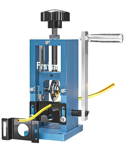 Frstem Manual or Drill Powered Wire Stripper Machine, 0.06''-0.98'' Wire Stripping Machine with Hand Crank or Drill, 65MN Spring Steel Blade Aluminum Frame Wire Peeler for Scrap Copper Recycling