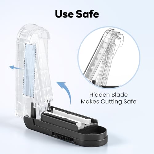 Renmingfed Pill Cutter for Multiple Pills at a Time, Pill Cutter Splitter for Small and Tiny Pills, Pill Cutter for Small or Large Pills, Pill Splitter with Hidden Sharp Stainless Steel Blade
