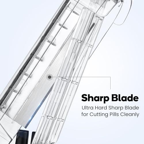 Renmingfed Pill Cutter for Multiple Pills at a Time, Pill Cutter Splitter for Small and Tiny Pills, Pill Cutter for Small or Large Pills, Pill Splitter with Hidden Sharp Stainless Steel Blade