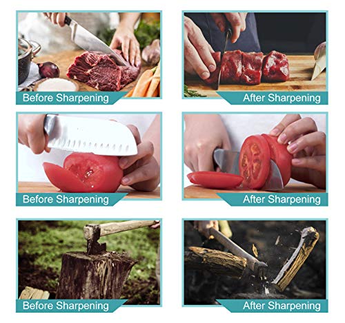 MIDO PROFESSIONAL ABRASIVE Knife Sharpening Stone 400/1000 Whetstone Sharpening Stone with Non-Slip Rubber Base for Kitchen, Hunting, and Pocket Knives or Blades