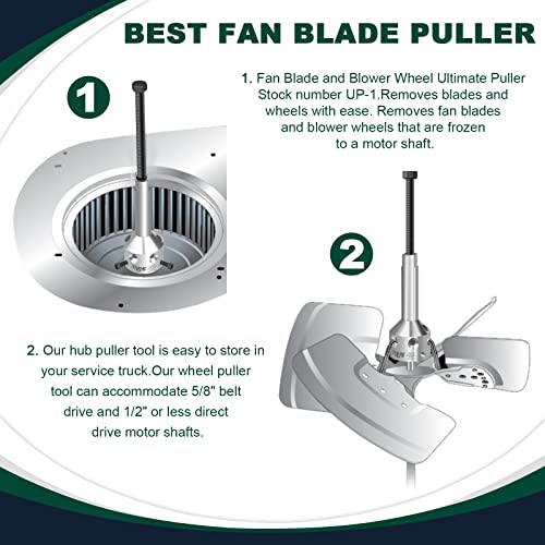 UP-1 Ultimate Hub Fan Blade Blower Wheel Puller, Hub Puller, Fan Blade Puller Perfect for 5/8" Belt Drive and 1/2" Or Less Direct Drive Motor Shafts