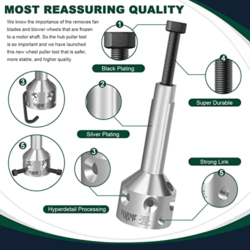UP-1 Ultimate Hub Fan Blade Blower Wheel Puller, Hub Puller, Fan Blade Puller Perfect for 5/8" Belt Drive and 1/2" Or Less Direct Drive Motor Shafts