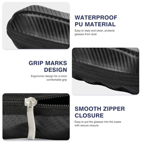MoKo Semi Hard Sunglasses Case with Hook, Black