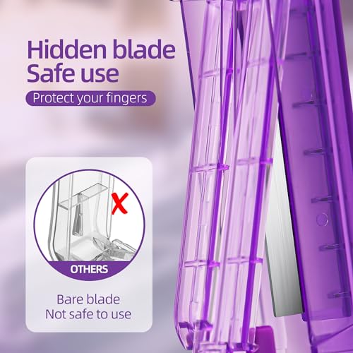DUBSTAR Pill Cutter Splitter for Small and Tiny Pills, Multiple Pill Cutters for Small or Large Pills, Adjustable Pill Splitter with Centering Device and Blade Guard for Multi Tablets (Purple)