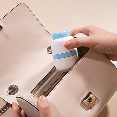 Safety Hidden Blade Pill Cutter and Storage for Splitting Small and Large Tablet Into Half or Quarter (Blue)