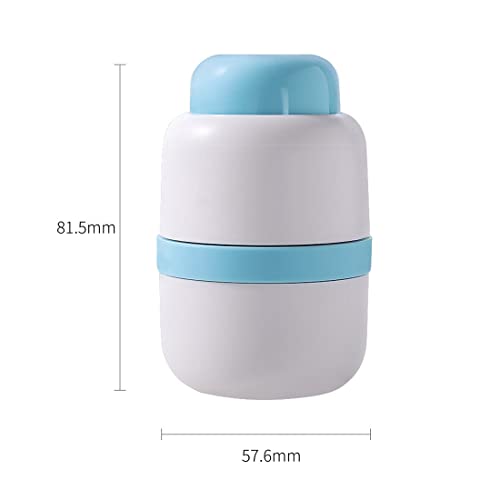 Safety Hidden Blade Pill Cutter and Storage for Splitting Small and Large Tablet Into Half or Quarter (Blue)