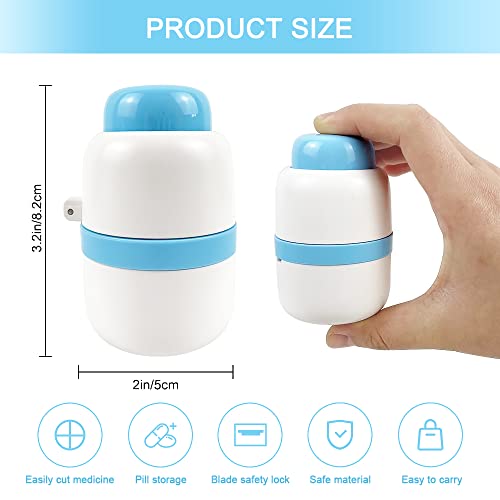 Pill Cutter - Pill Splitter with Stainless Steel Blade for Cutting Small Pills or Large Pills in Half or Quarter, Suitable for Cuting Vitamins, Tablets