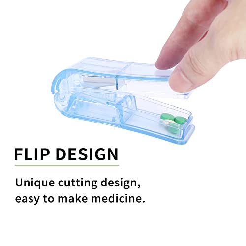 Pill Cutter, Pill Crusher, Pill Splitter, Pill Cutter for Small or Large Pills Professional, Pill Cutter and Splitter with Dispenser, Sturdy Cutting Blade