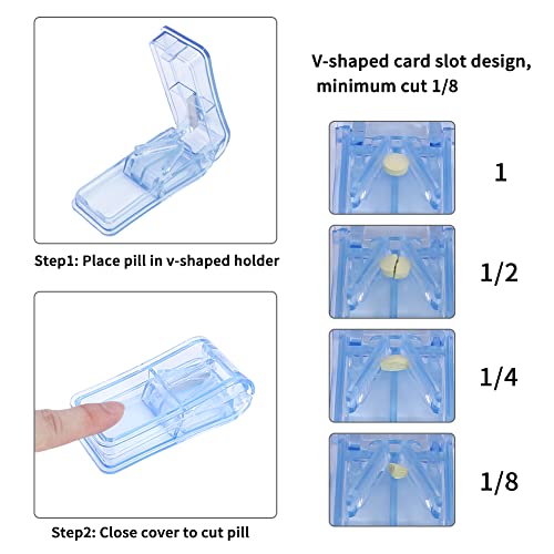 Pill Cutter, Pill Crusher, Pill Splitter, Pill Cutter for Small or Large Pills Professional, Pill Cutter and Splitter with Dispenser, Sturdy Cutting Blade